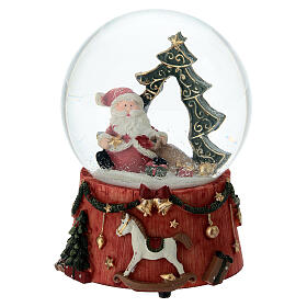 Carillon globo Babbo Natale e albero 15 cm 