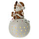 Papá Noel con árbol en bola porcelana iluminada 15 cm s2