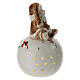 Papá Noel con árbol en bola porcelana iluminada 15 cm s3