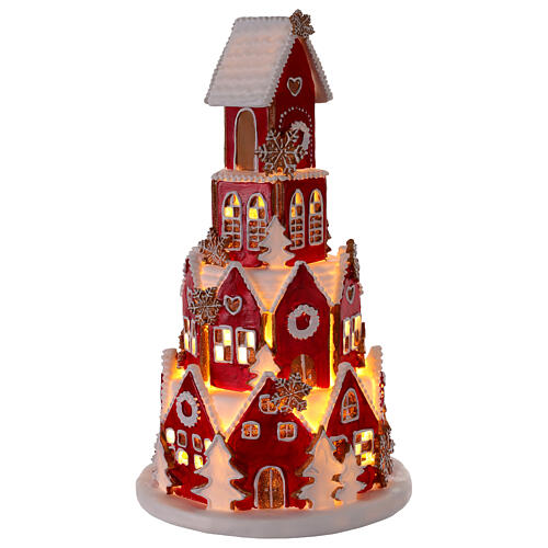 Village pain d'épices LED piles 40 cm 3