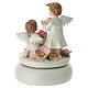 Carillon angioletti con fiori rosa batterie 20 cm s4