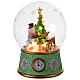 Globo di neve carillon albero di natale e pupazzo di neve led 40 cm s1