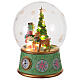 Globo di neve carillon albero di natale e pupazzo di neve led 40 cm s3