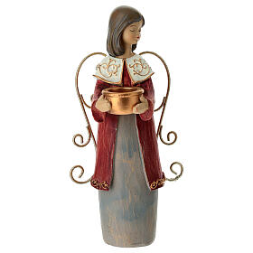 Ange ailes dorées bougeoir 20 cm