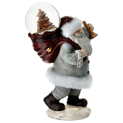 Babbo Natale sacco doni con sfera di vetro 20 cm 3