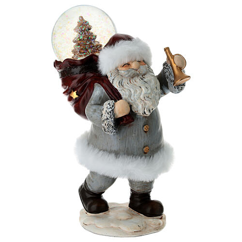 Santa Claus gift sack with glass globe, 20 cm 2