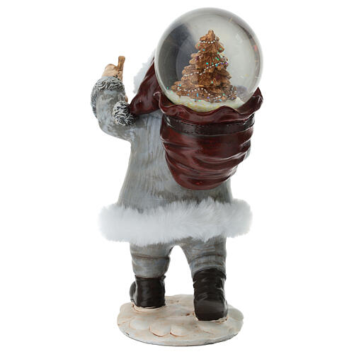 Santa Claus gift sack with glass globe, 20 cm 5