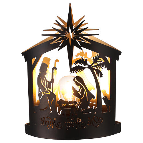 Linterna con Natividad luz pilas 25 cm 4