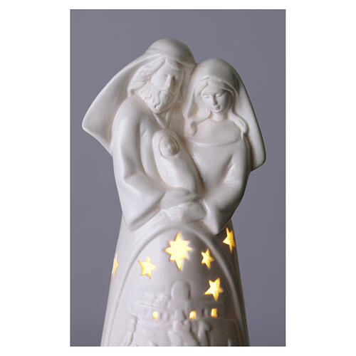 Porcelain Nativity with wooden base, 10 in 3