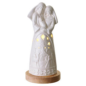Natividad de porcelana con base madera 26 cm
