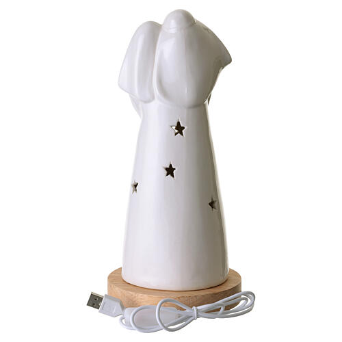 Nativité en porcelaine sur base en bois 26 cm 7