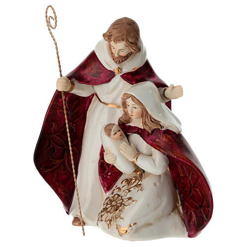 Porcelain Nativity Scene with golden details, 8 in 3