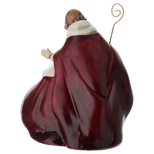 Porcelain Nativity Holy Family with Golden Details, 20 cm 4