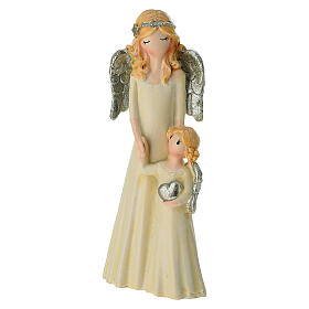 Estátua mãe e filha com detalhes de brilho 15 cm