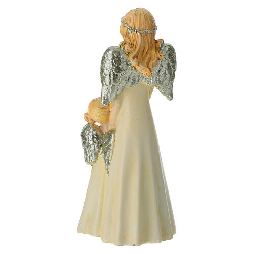 Mother and Daughter Angel Statue Glitter Details, 15 cm 4