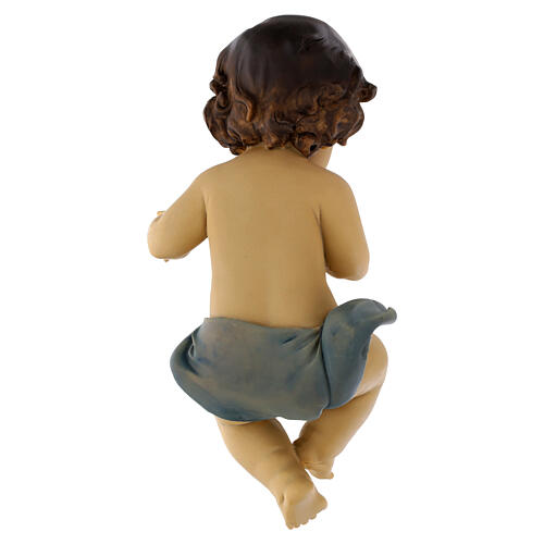 Colourful resin Baby Jesus with cradle, 20 cm 4