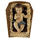 Niño Jesús resina colorida con cuna 20 cm s1