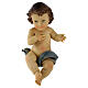 Enfant Jésus en résine colorée avec berceau 20 cm s2