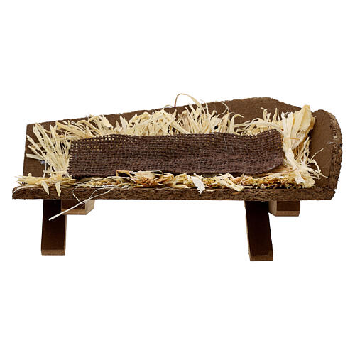 Baby Jesus with hay manger, 15 cm 3