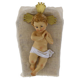 Gesù Bambino con culla in legno 25 cm