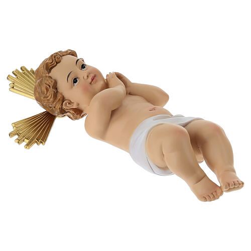 Gesù Bambino con culla in legno 25 cm 4