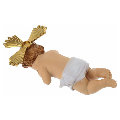 Baby Jesus with wooden crib, 25 cm 5