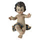 Niño Jesús resina sábana azul y oro 10 cm s1