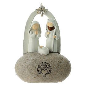 Holy Family on a rock with arch and star, 10 cm