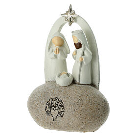 Sacra Famiglia su roccia con arco e stella 10 cm