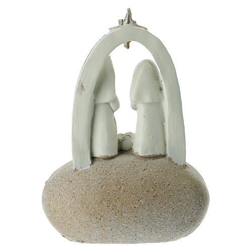 Sacra Famiglia su roccia con arco e stella 10 cm 4