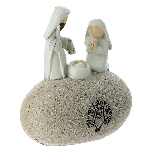Natività su roccia 10 cm 3