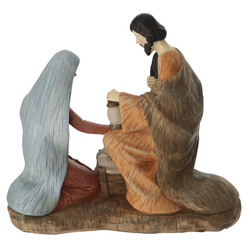 Nativité groupe sculpté en résine effet bois 25 cm 5