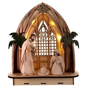 Natividad iglesia con luces led batería 25 cm