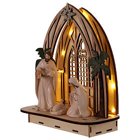 Natividad iglesia con luces led batería 25 cm