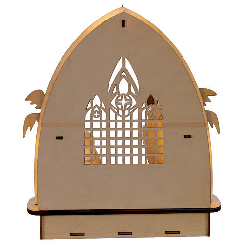 Natividad iglesia con luces led batería 25 cm 4
