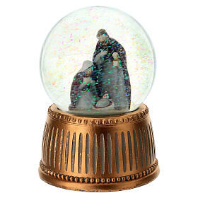 Carillón Natividad globo de vidrio con nieve 15 cm