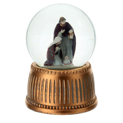 Carillon Natività globo di vetro con neve 15 cm 3
