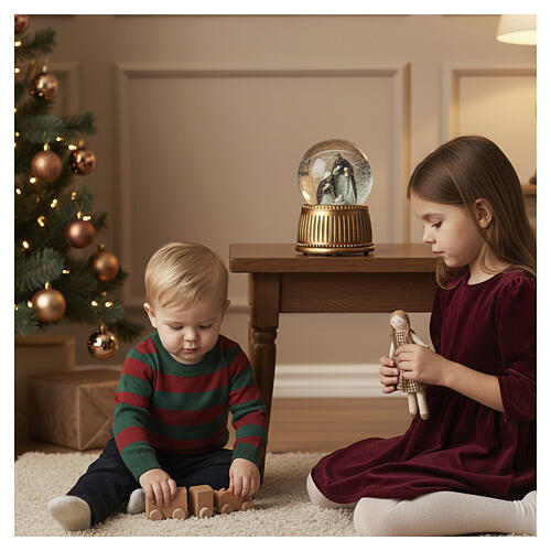 Holy Family Glass Snow Globe Music Box, 15 cm 5