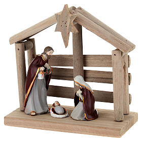Cabane avec Nativité en bois 15 cm