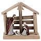 Nativity Holy Family set with wood stable, 15 cm s1