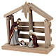 Nativity Holy Family set with wood stable, 15 cm s2