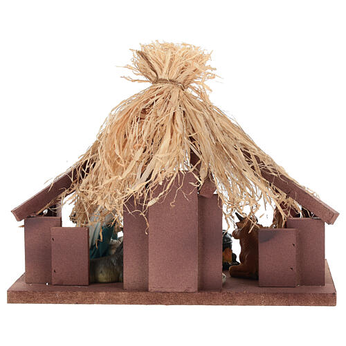 Cabaña de heno con Natividad 25 cm 4