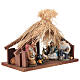 Cabane avec toit en paille et Nativité 25 cm s3