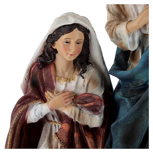 Composizione Natività resina colorata 30x20x45 cm 4