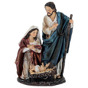 Colored Resin Holy Family Statue, 30x20x45 cm