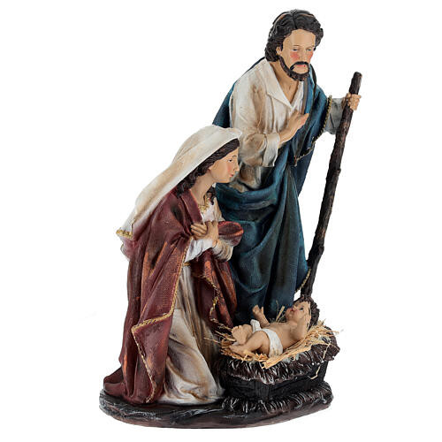 Colored Resin Holy Family Statue, 30x20x45 cm 5