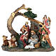 Complete Nativity Scene set with tree and manger, 20x10x20 cm s1