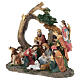 Complete Nativity Scene set with tree and manger, 20x10x20 cm s2