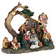 Complete Nativity Scene set with tree and manger, 20x10x20 cm s3