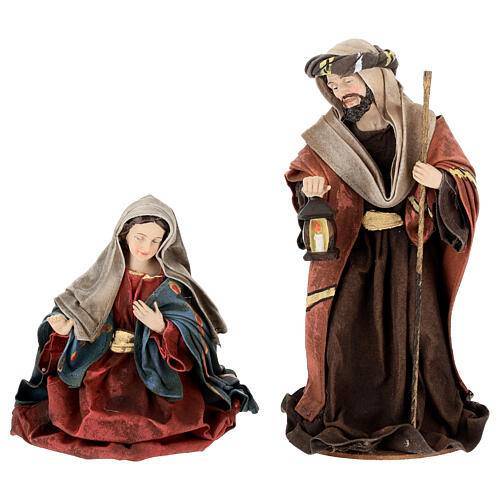 Complete nativity set with fabric, 25 cm 2